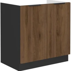 Meble Kuchenne>Lempert Szafka kuchenna pod zlewozmywak 80 cm MARGARET orzech okapi