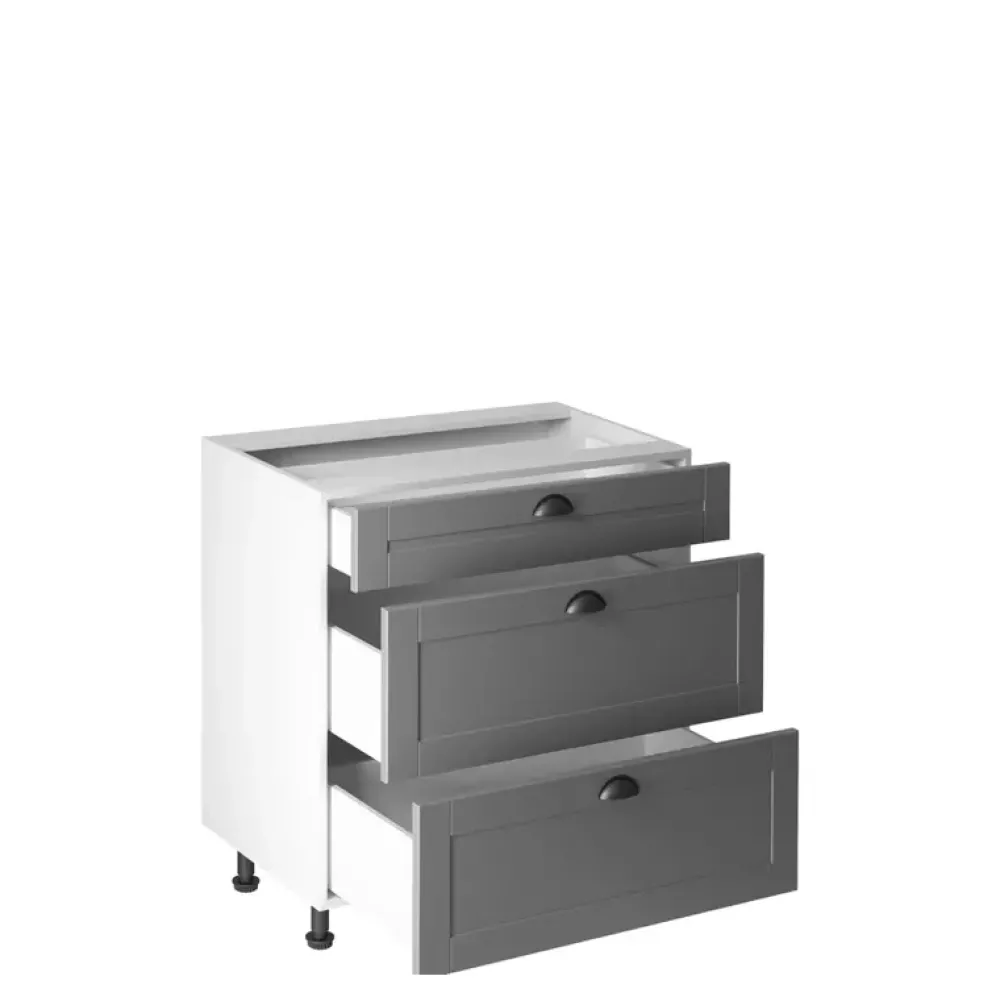 Meble Kuchenne>GAŁA MEBLE Szafka kuchenna stojąca z szufladami 80 cm szara LATERANI