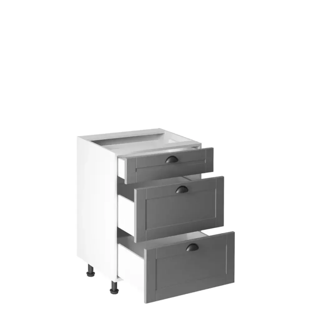 Meble Kuchenne>GAŁA MEBLE Szafka kuchenna stojąca z szufladami 60 cm szara LATERANI