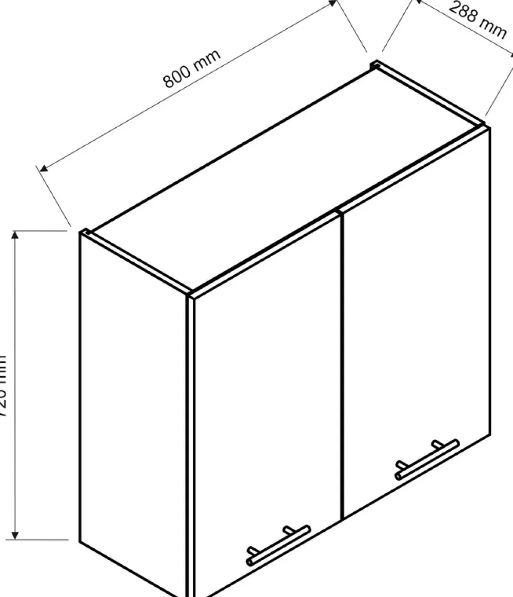 Meble Kuchenne|Szafki Wiszące>Stolkar Szafka kuchenna wisząca 80 cm z półką BRIT cichy domyk