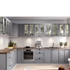 Meble Kuchenne></noscript>GAŁA MEBLE Szafka kuchenna wisząca przeszklona 60 cm szara LATERANI