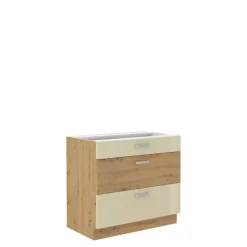 Meble Kuchenne>Lempert Szafka kuchenna z szufladami Kremowy 80 cm AGATA