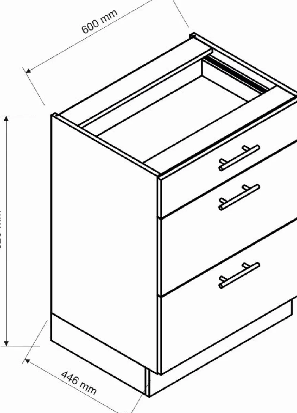 Meble Kuchenne>Stolkar Szafka kuchenna z szufladami 60 cm CLARA