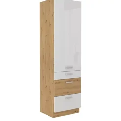 Meble Kuchenne>Lempert Szafka kuchenna z szufladami wysoka stojąca Biały 60 cm AGATA