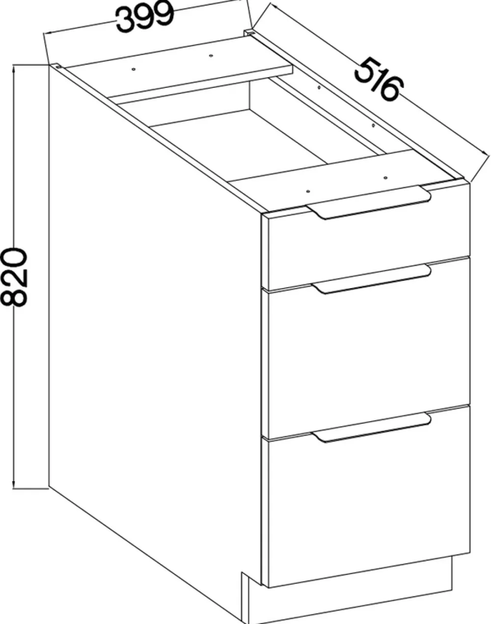 Meble Kuchenne>Lempert Szafka kuchenna z szufladami 40 cm MARGARET orzech okapi