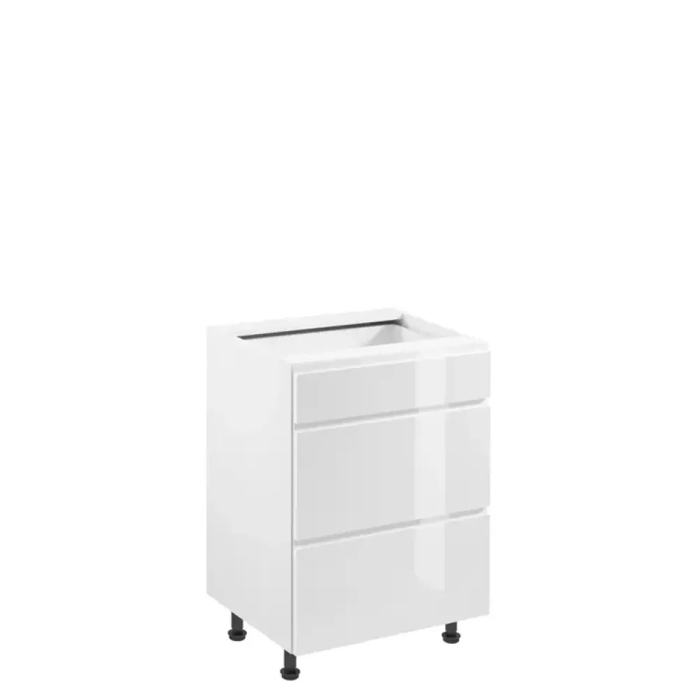 Meble Kuchenne>GAŁA MEBLE Szafka kuchenna z szufladami 60 cm połysk ACELSIO biały