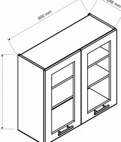 Meble Kuchenne>Stolkar Szafka kuchenna ze szklanymi frontami 80 cm NATALIA