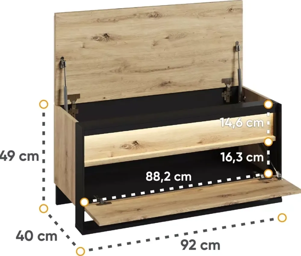 Szafki Na Buty|Zestawy Mebli Do Salonu>lenart. Szafka na buty z siedziskiem do przedpokoju QUANT 92 cm