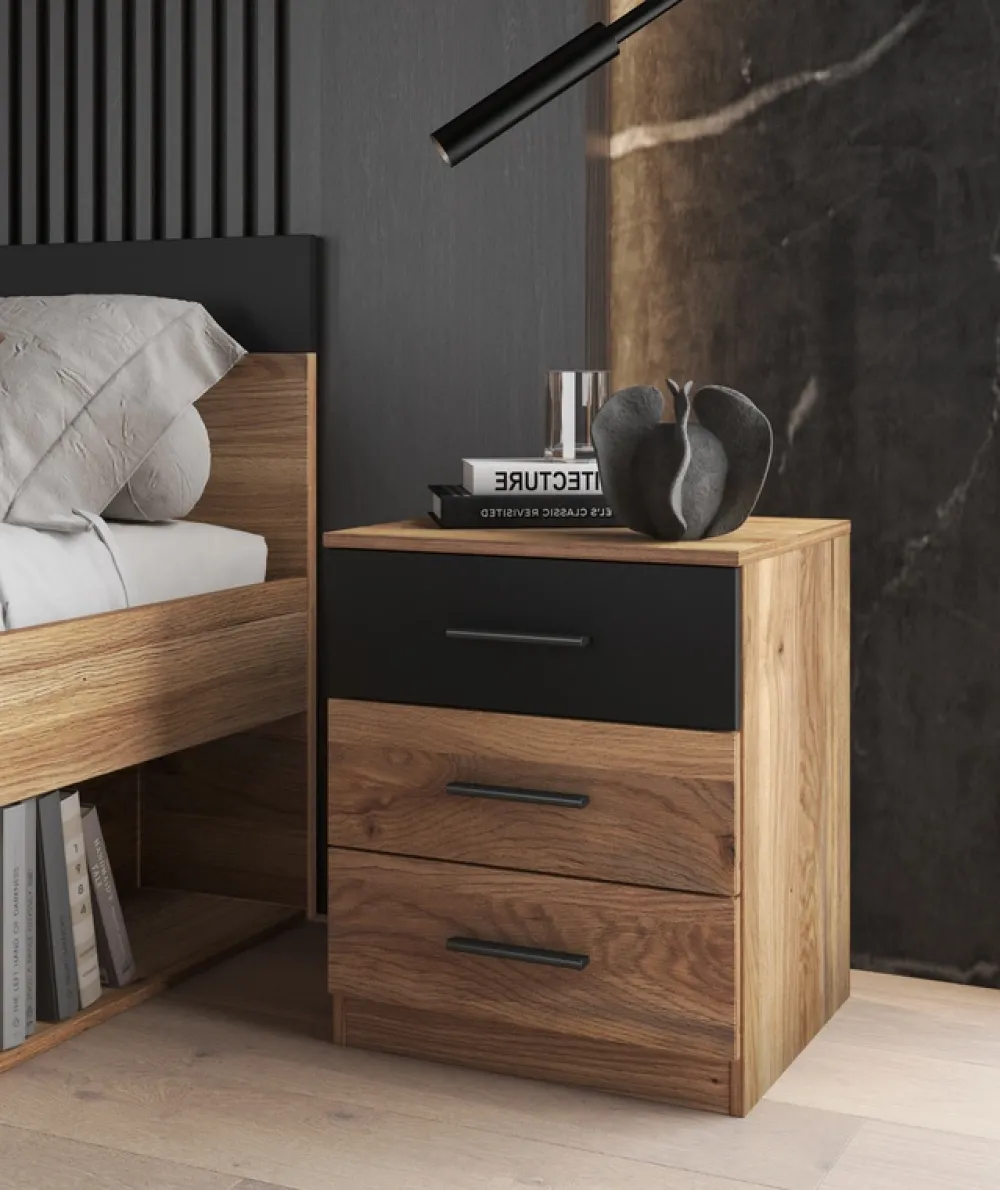 Zestawy Mebli Do Sypialni|Szafki Nocne>Helvetia Szafka nocna 45 cm z szufladami do sypialni BETA