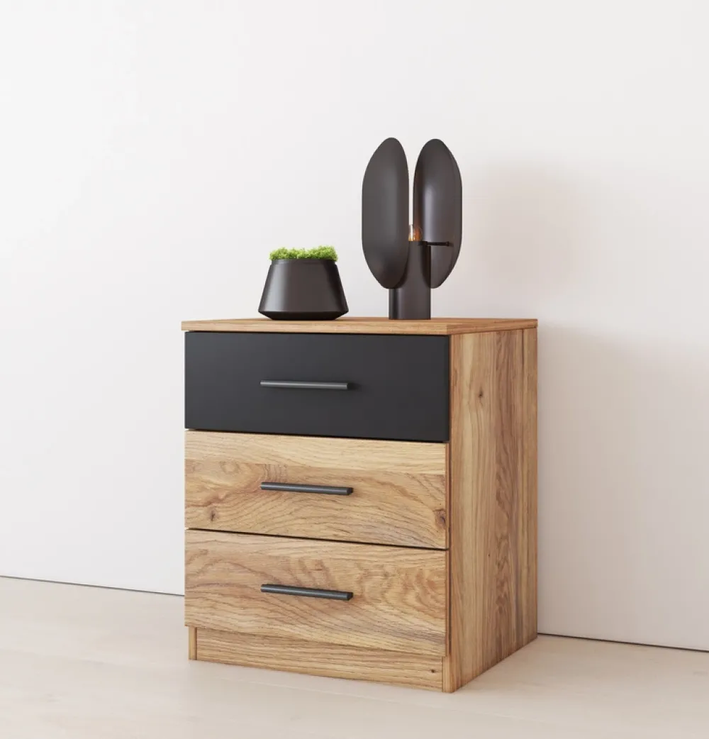 Zestawy Mebli Do Sypialni|Szafki Nocne>Helvetia Szafka nocna 45 cm z szufladami do sypialni BETA