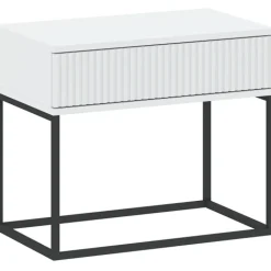 Szafki Nocne>INTER MEBLE Szafka nocna biała 60 cm do sypialni COTTA z szufladą biały