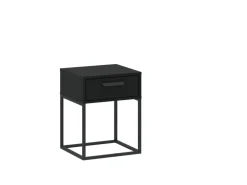 Szafki Nocne>INTER MEBLE Szafka nocna czarna COTTA do sypialni z szufladą czarny