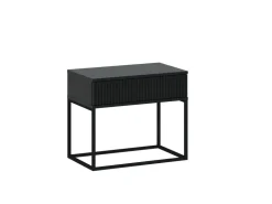 Szafki Nocne>INTER MEBLE Szafka nocna czarna do sypialni COTTA z szufladą push to open czarny