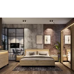 Meble Młodzieżowe|Zestawy Mebli Do Sypialni></noscript>lenart. Szafka nocna do sypialni loft QUANT dąb artisan