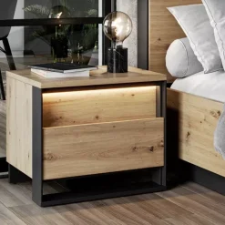 Meble Młodzieżowe|Zestawy Mebli Do Sypialni></noscript>lenart. Szafka nocna do sypialni loft QUANT dąb artisan