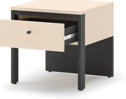 Zestawy Mebli Do Sypialni|Szafki Nocne>lenart. Szafka nocna do sypialni z oświetleniem beżowa ENNA