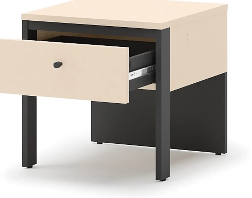 Zestawy Mebli Do Sypialni|Szafki Nocne>lenart. Szafka nocna do sypialni z oświetleniem beżowa ENNA