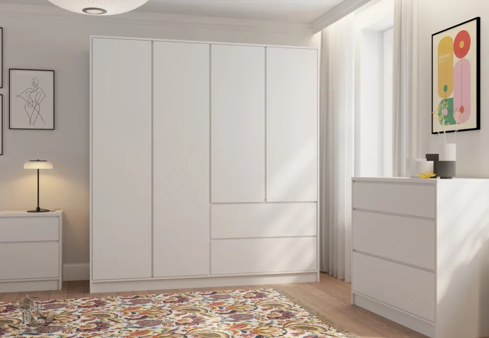 Zestawy Mebli Do Sypialni|Szafki Nocne>INTER MEBLE Szafka nocna do sypialni BALVIO biały