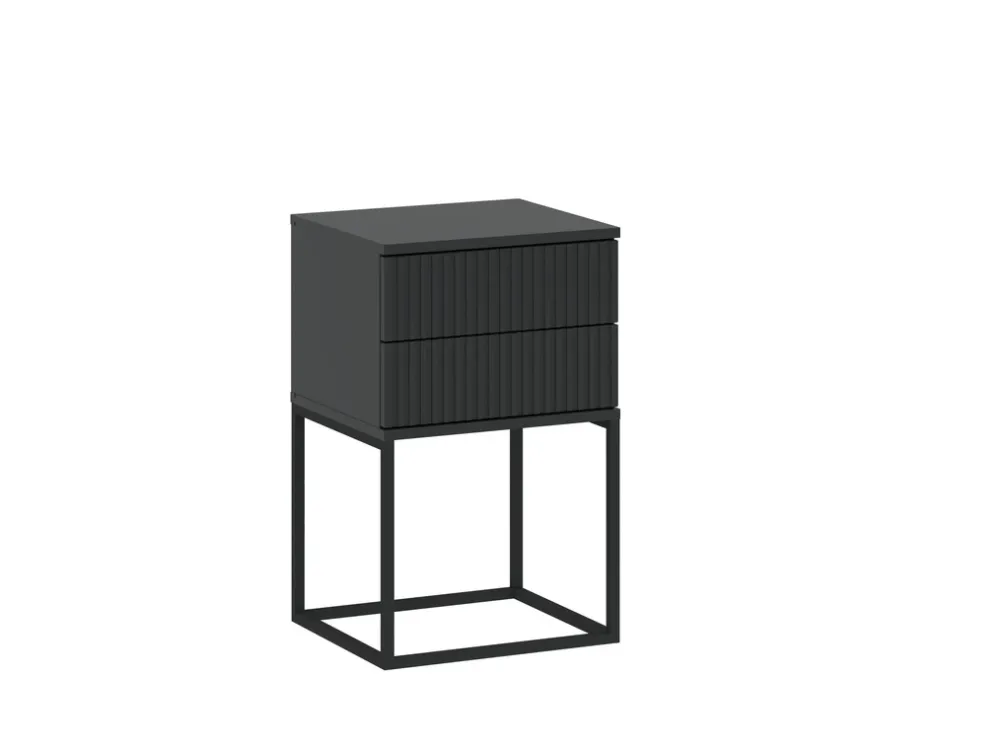 Szafki Nocne>INTER MEBLE Szafka nocna do sypialni 40 cm z szufladami COTTA antracyt