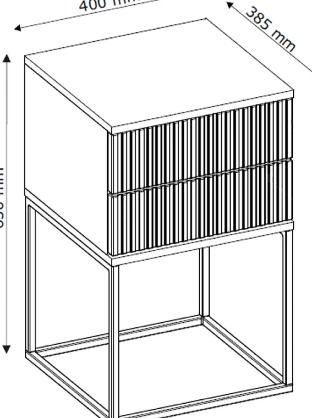 Szafki Nocne>INTER MEBLE Szafka nocna do sypialni 40 cm z szufladami COTTA antracyt