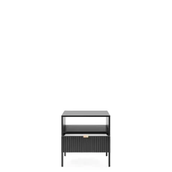 Szafki Nocne>PIASKI Szafka nocna do sypialni w stylu glamour AVANTI czarny