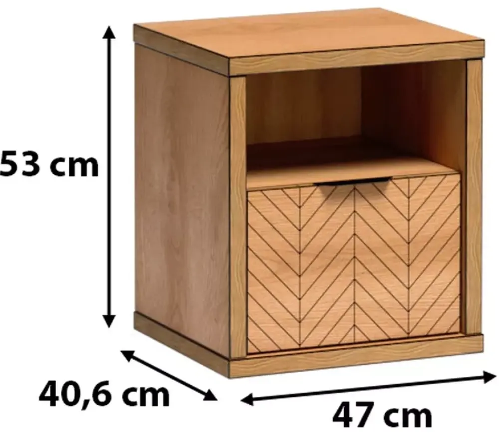 Zestawy Mebli Do Sypialni|Szafki Nocne>JARSTOL Szafka nocna do sypialni z szufladą FONETTI dąb karmel