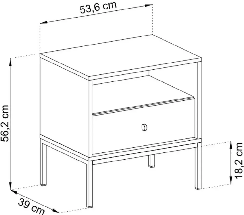 Szafki Nocne>PIASKI Szafka nocna granatowa MONTI granatowy
