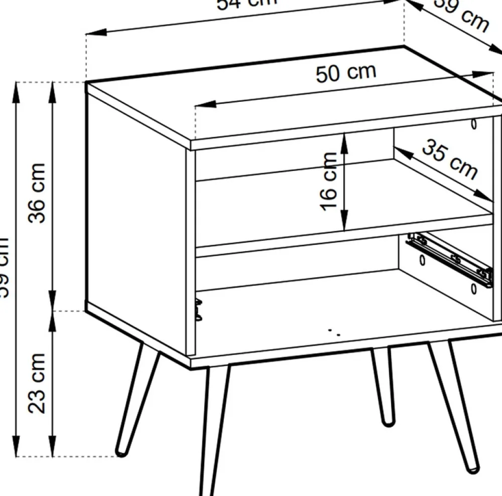 Szafki Nocne>PIASKI Szafka nocna z szufladą 54 cm ORVIETO beż