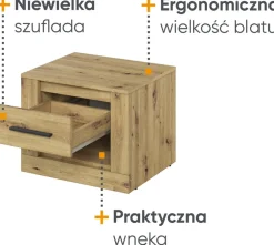 Meble Dla Dzieci|Meble Młodzieżowe></noscript>lenart. Szafka nocna z szufladą 50 cm ARTI dąb artisan
