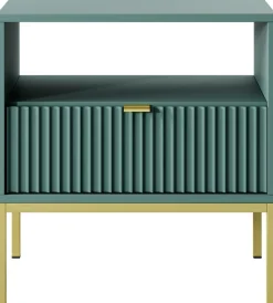 Szafki Nocne>PIASKI Szafka nocna z szufladą AVANTI glamour ryflowany front labrador