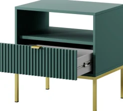 Szafki Nocne>PIASKI Szafka nocna z szufladą AVANTI glamour ryflowany front labrador