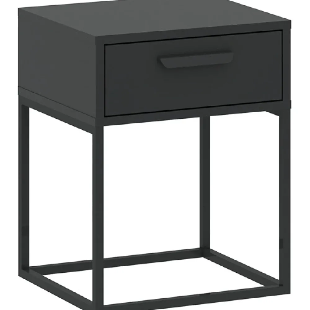 Szafki Nocne>INTER MEBLE Szafka nocna z szufladą do sypialni COTTA antracyt