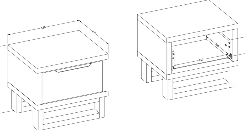 Meble Młodzieżowe|Zestawy Mebli Do Sypialni>Helvetia Szafka nocna z szufladą do sypialni 55 cm HALLE S