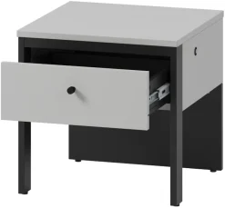 Zestawy Mebli Do Sypialni|Szafki Nocne>lenart. Szafka nocna z szufladą i podświetleniem do sypialni GRIS szary
