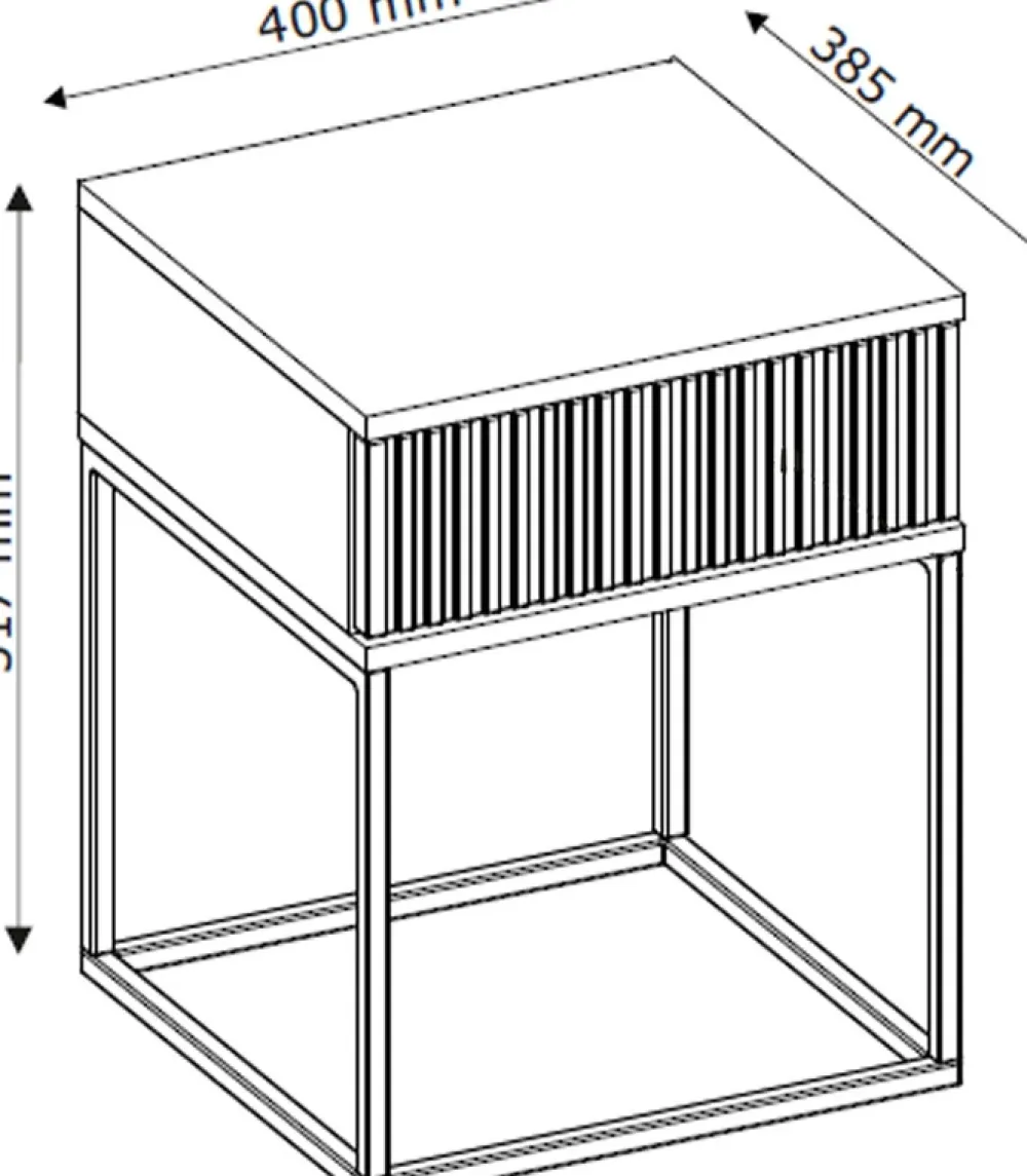 Szafki Nocne>INTER MEBLE Szafka nocna z szufladą push to open COTTA czarny