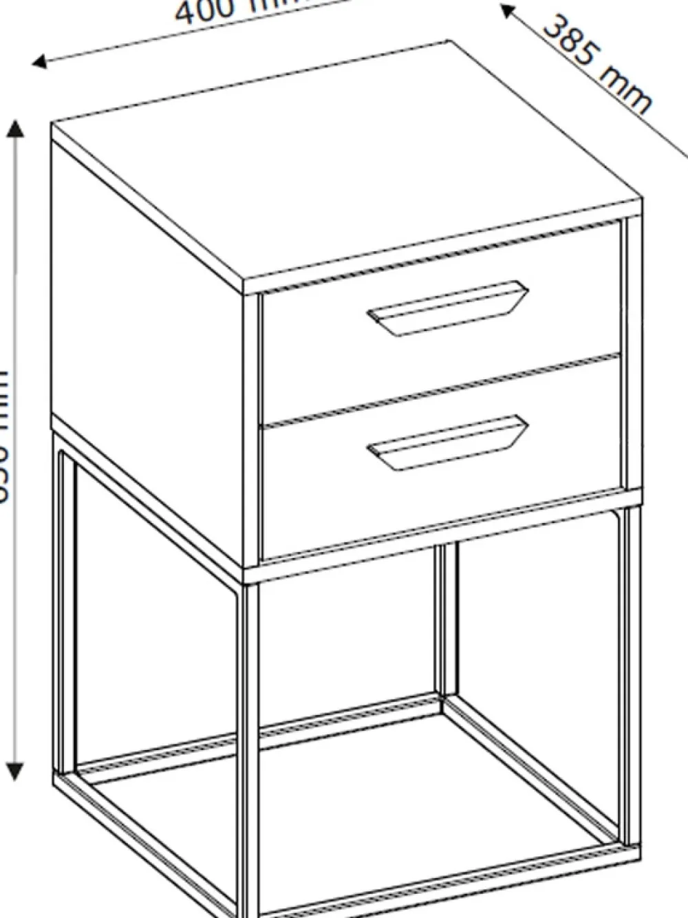 Szafki Nocne>INTER MEBLE Szafka nocna z szufladami z uchwytem COTTA biały