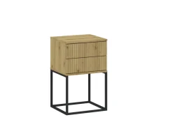 Szafki Nocne>INTER MEBLE Szafka nocna z szufladami push to open COTTA dąb artisan