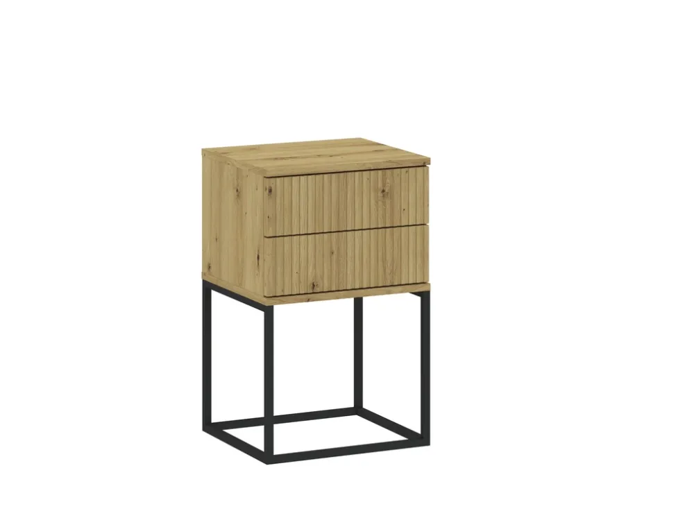 Szafki Nocne>INTER MEBLE Szafka nocna z szufladami push to open COTTA dąb artisan