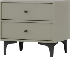 Zestawy Mebli Do Salonu|Szafki Nocne>Lempert Szafka nocna z szufladami na metalowych nóżkach 52 cm TOKEN eukaliptus