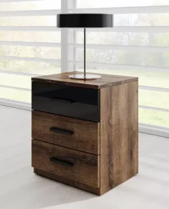 Zestawy Mebli Do Sypialni|Szafki Nocne>Helvetia Szafka nocna z szufladami 47 cm dąb monastery GALACTIC