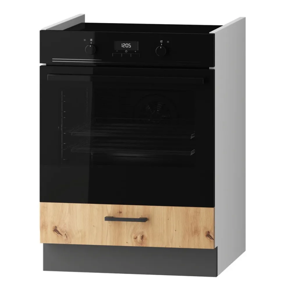 Meble Kuchenne>Stolkar Szafka pod kuchenkę gazową 60 cm dąb artisan CLARA