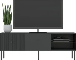 Szafki Rtv></noscript>INTER MEBLE Szafka pod telewizor 135 cm do salonu VALTEO czarna czarny