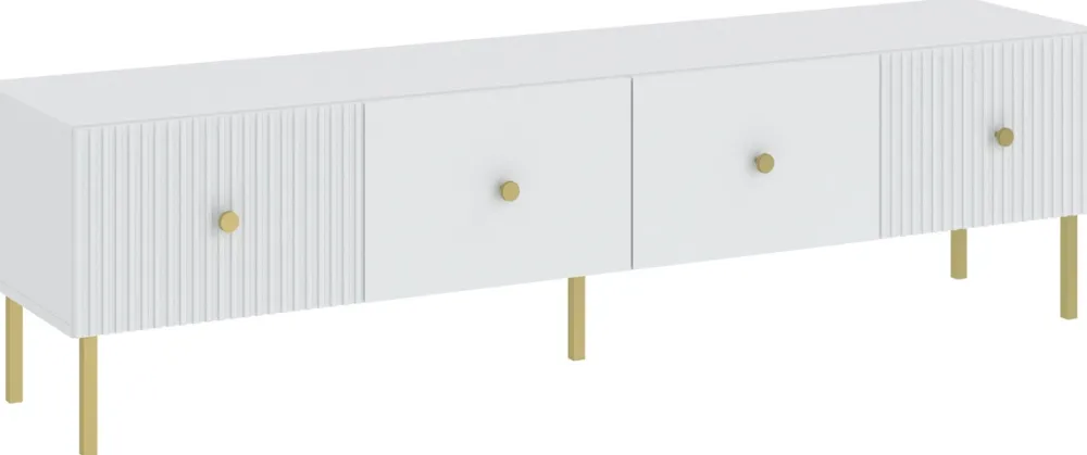 Szafki Rtv>INTER MEBLE Szafka pod telewizor 180 cm do salonu VALTEO biały