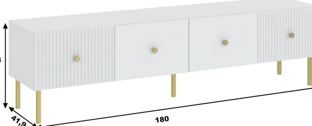 Szafki Rtv>INTER MEBLE Szafka pod telewizor 180 cm do salonu VALTEO biały