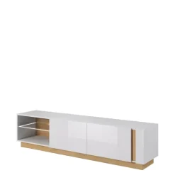 Zestawy Mebli Do Salonu|Szafki Rtv>LASKI Szafka pod telewizor biała połysk LINDA