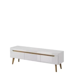 Szafki Rtv>PIASKI Szafka pod telewizor biała połysk 160 cm RENI