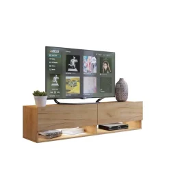 Zestawy Mebli Do Salonu|Szafki Rtv>BROMARKT Szafka pod telewizor dąb złoty 175 cm QUAD dąb craft złoty