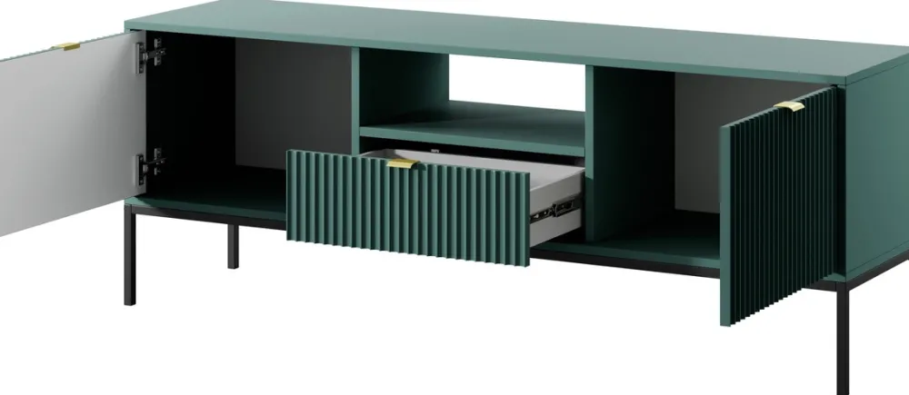 Szafki Rtv>PIASKI Szafka pod telewizor z szufladą AVANTI 154 cm ryflowane fronty labrador