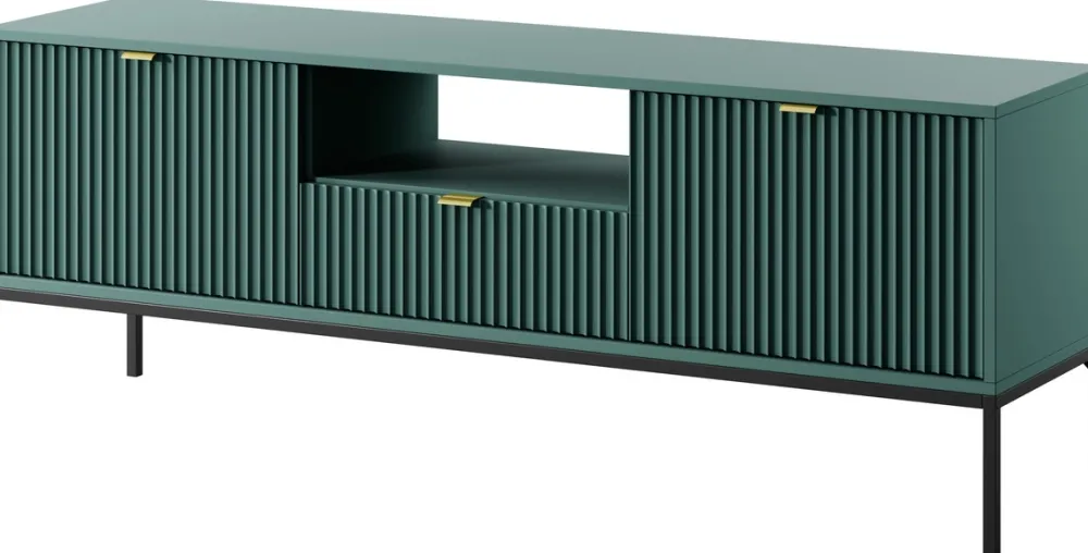 Szafki Rtv>PIASKI Szafka pod telewizor z szufladą AVANTI 154 cm ryflowane fronty labrador