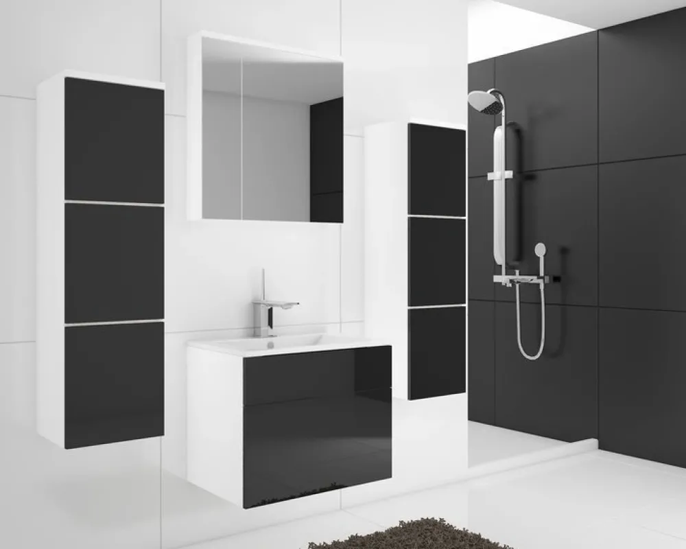 Meble Łazienkowe|Szafki Pod Umywalkę>Lempert Szafka pod umywalkę czarny połysk PARIS